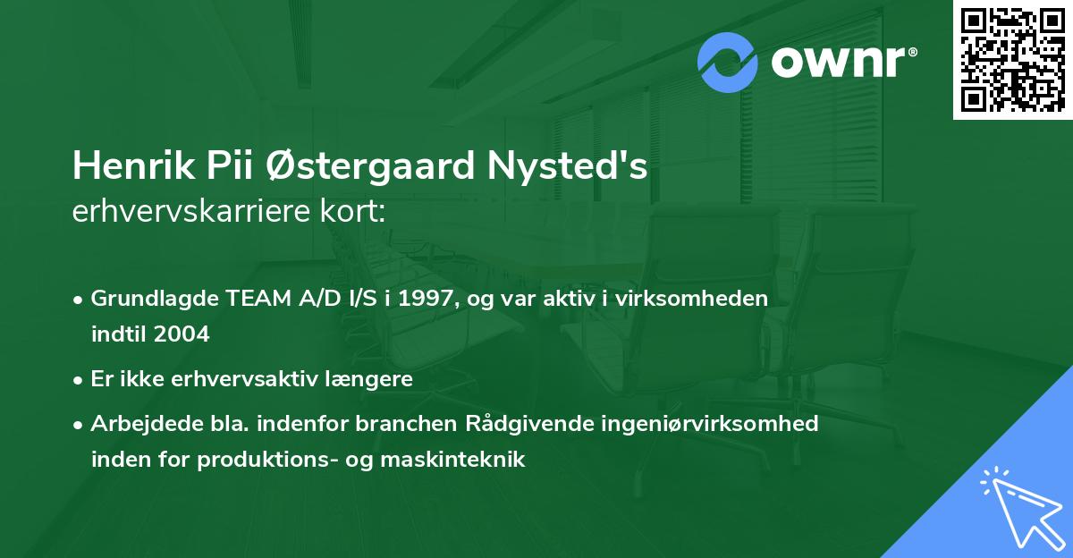 Henrik Pii Østergaard Nysted's erhvervskarriere kort