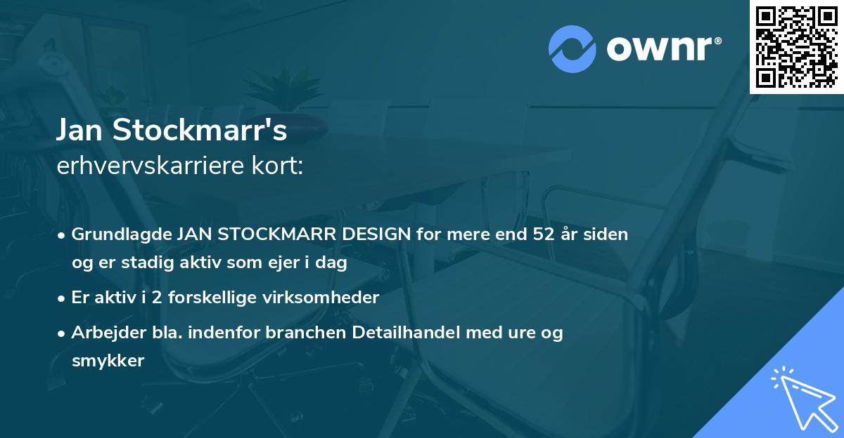 Jan Stockmarr's erhvervskarriere kort