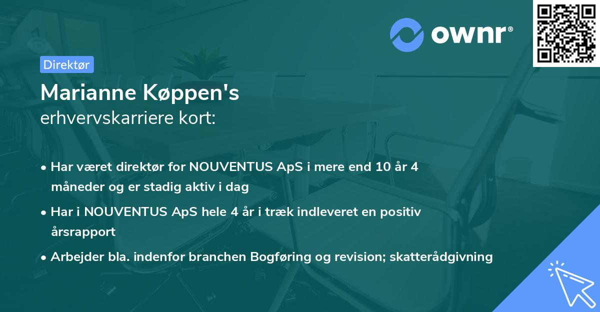 Marianne Køppen's erhvervskarriere kort