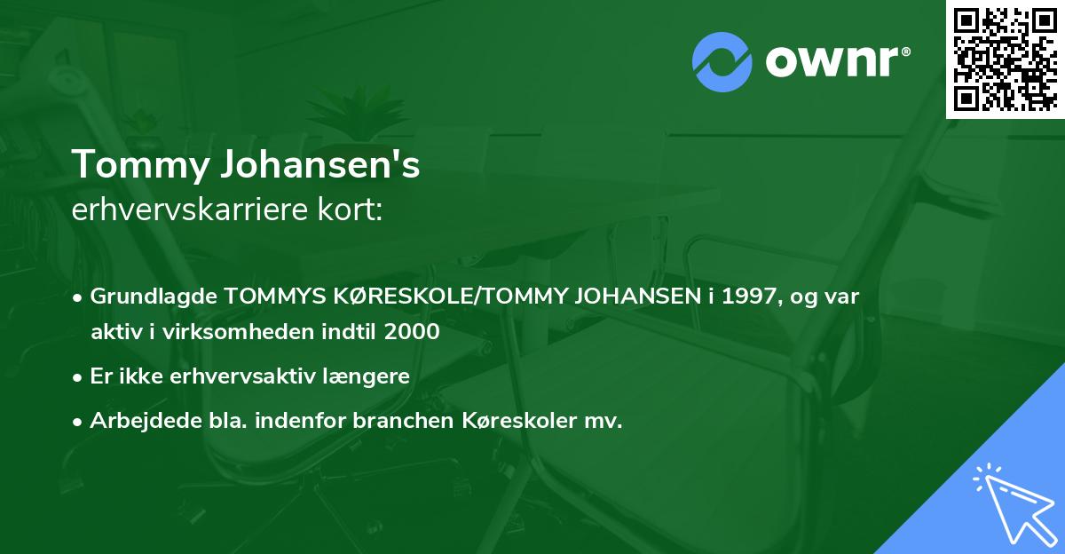 Tommy Johansen's erhvervskarriere kort