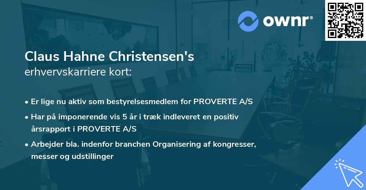 Claus Hahne Christensen's erhvervskarriere kort