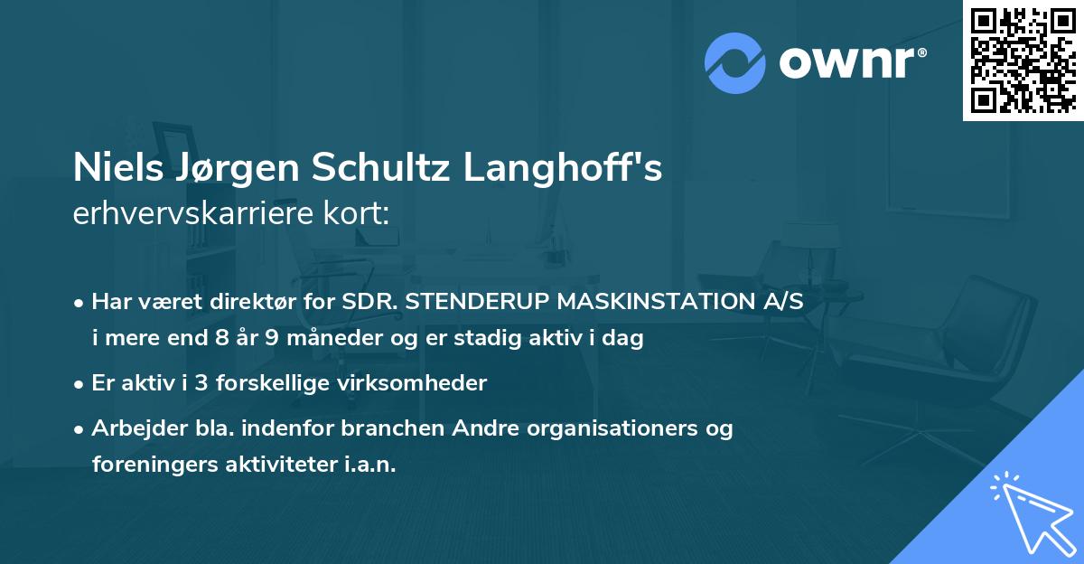 Niels Jørgen Schultz Langhoff's erhvervskarriere kort