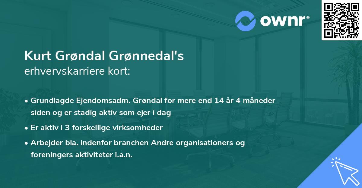 Kurt Grøndal Grønnedal's erhvervskarriere kort
