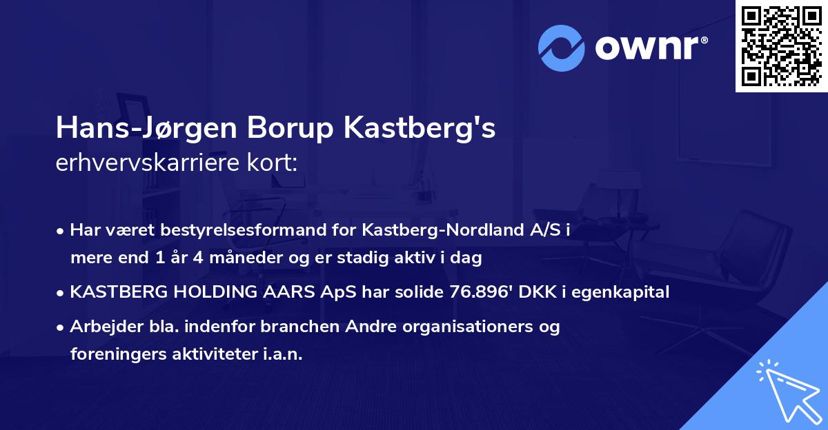 Hans-Jørgen Borup Kastberg's erhvervskarriere kort