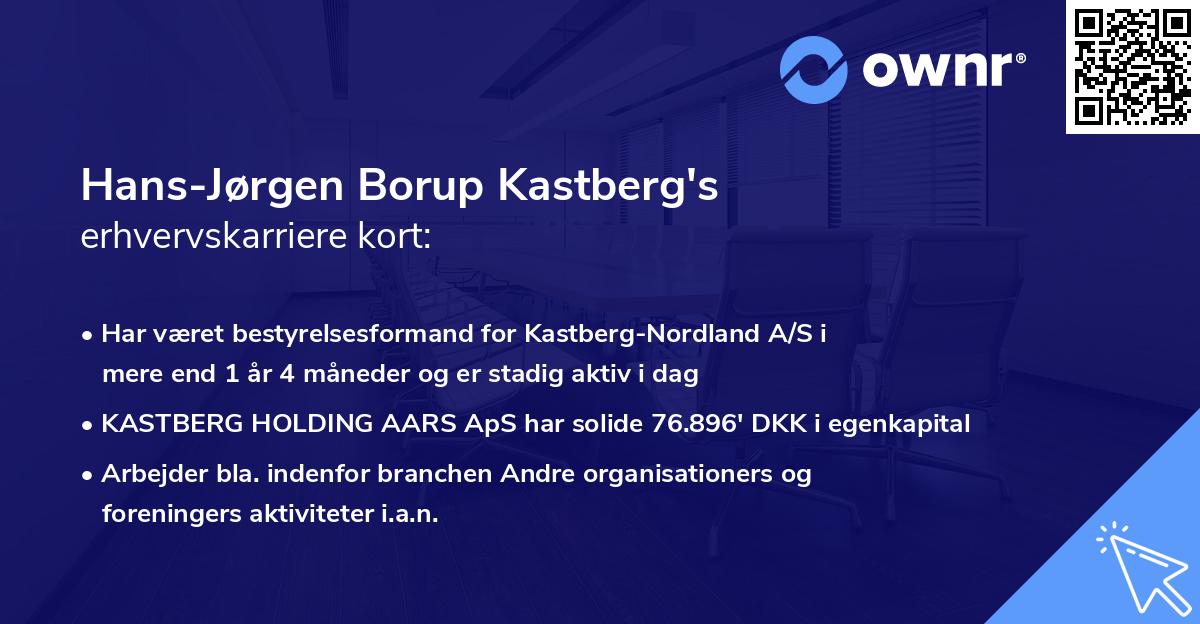 Hans-Jørgen Borup Kastberg's erhvervskarriere kort