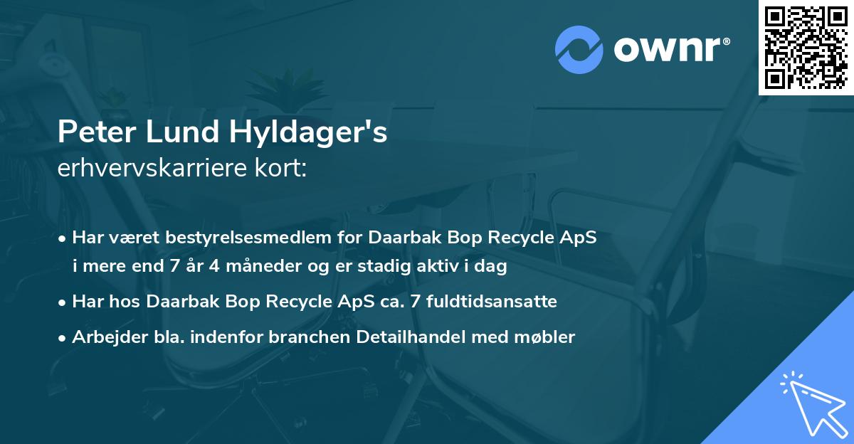 Peter Lund Hyldager's erhvervskarriere kort