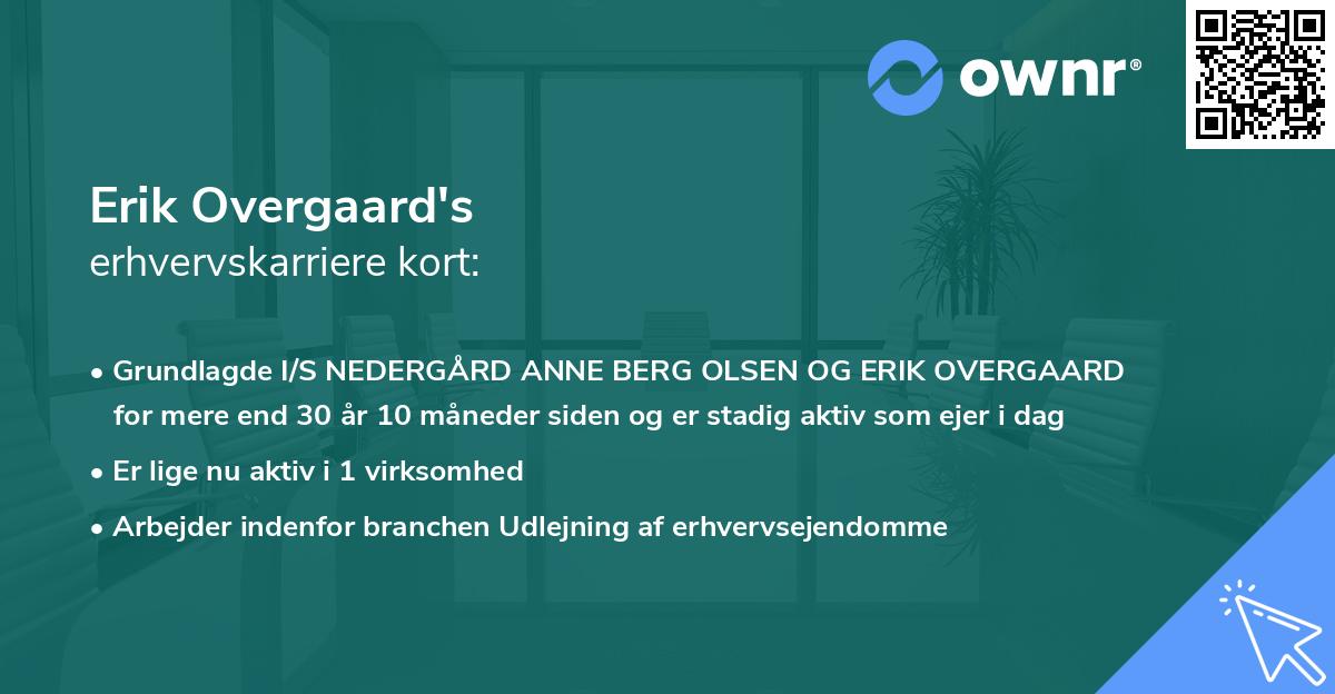 Erik Overgaard's erhvervskarriere kort