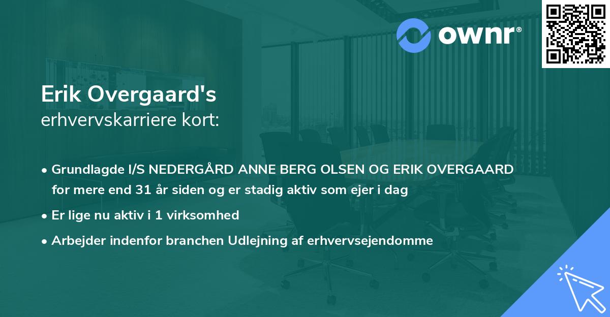 Erik Overgaard's erhvervskarriere kort