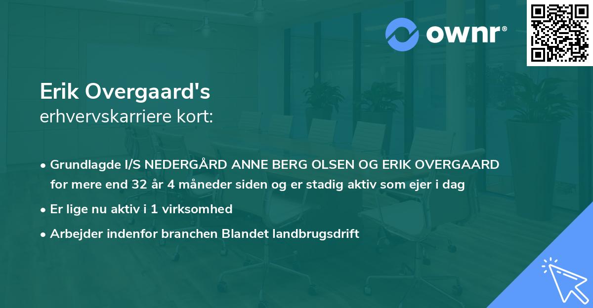 Erik Overgaard's erhvervskarriere kort