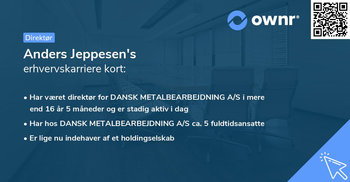 Anders Jeppesen's erhvervskarriere kort