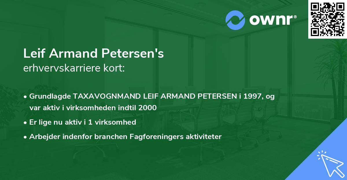 Leif Armand Petersen's erhvervskarriere kort