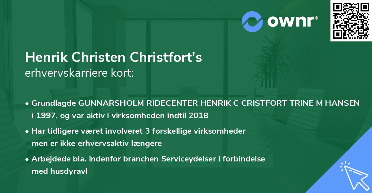 Henrik Christen Christfort's erhvervskarriere kort