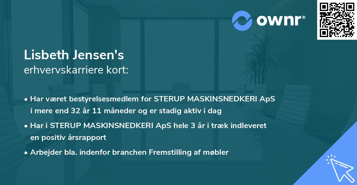 Lisbeth Jensen's erhvervskarriere kort