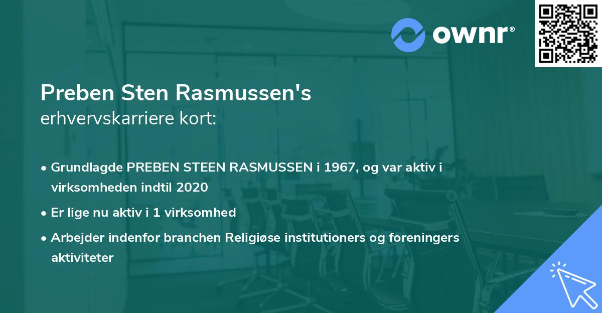 Preben Sten Rasmussen's erhvervskarriere kort