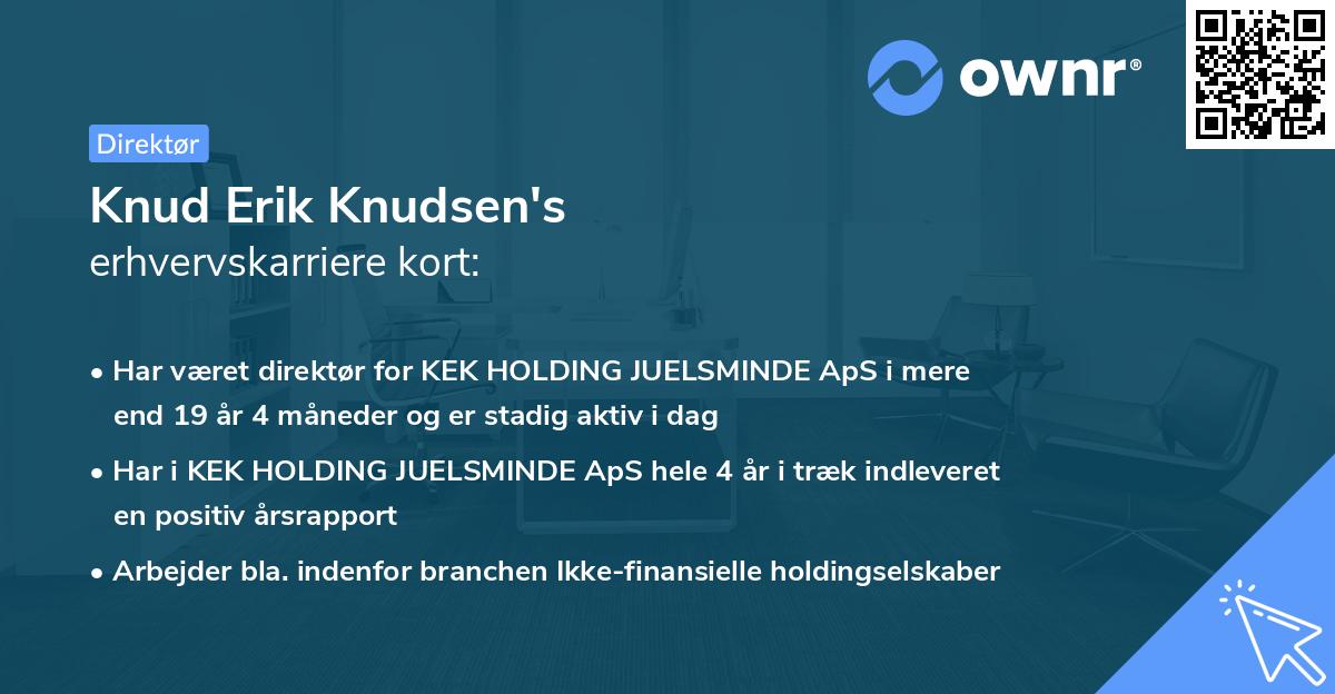 Knud Erik Knudsen's erhvervskarriere kort