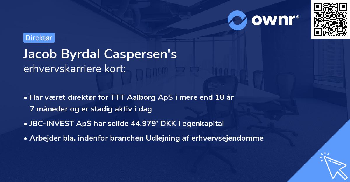 Jacob Byrdal Caspersen's erhvervskarriere kort