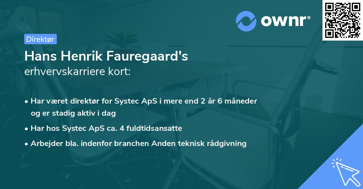 Hans Henrik Fauregaard's erhvervskarriere kort