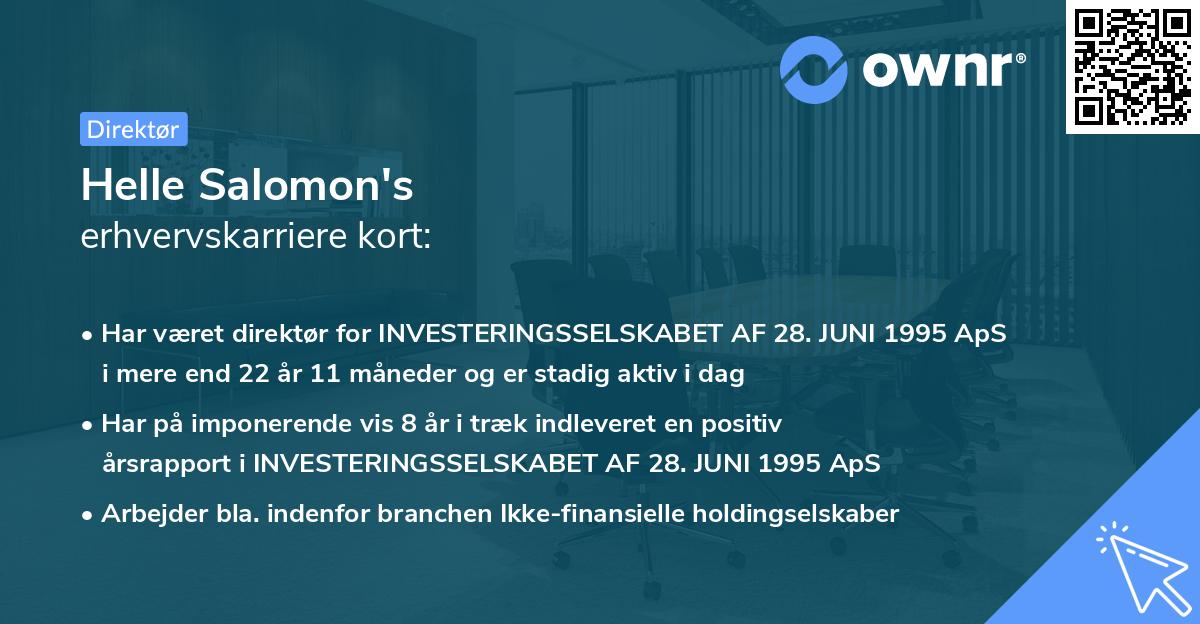 Helle Salomon's erhvervskarriere kort