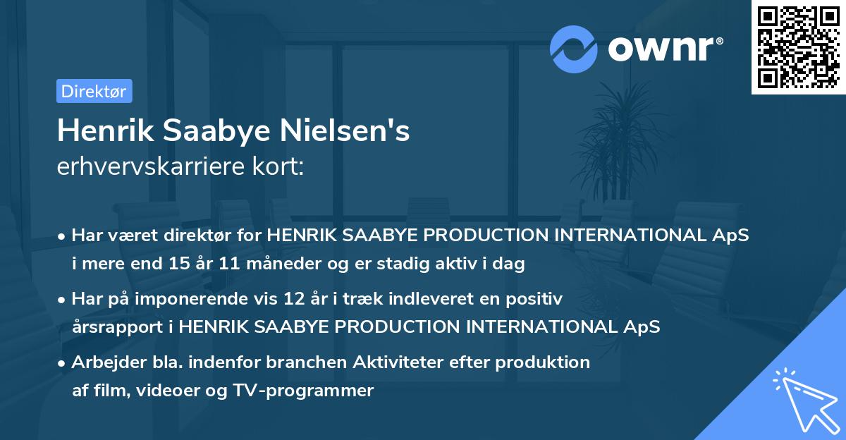 Henrik Saabye Nielsen's erhvervskarriere kort
