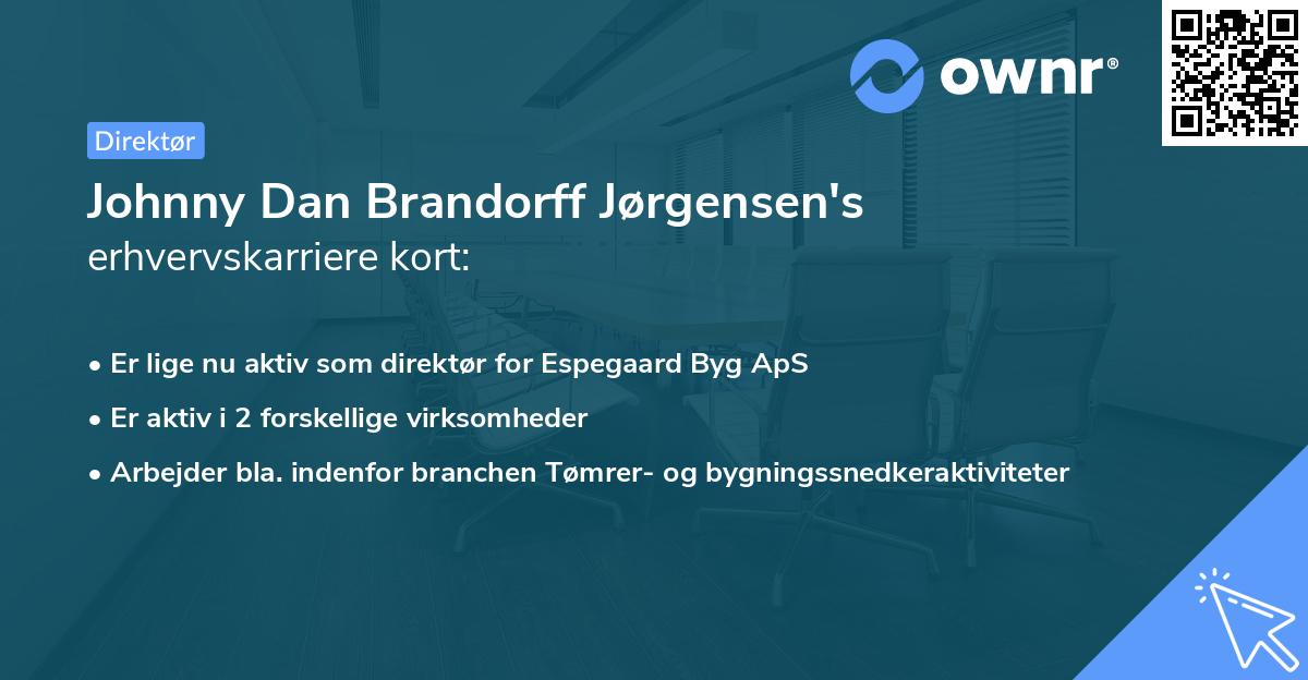 Johnny Dan Brandorff Jørgensen's erhvervskarriere kort