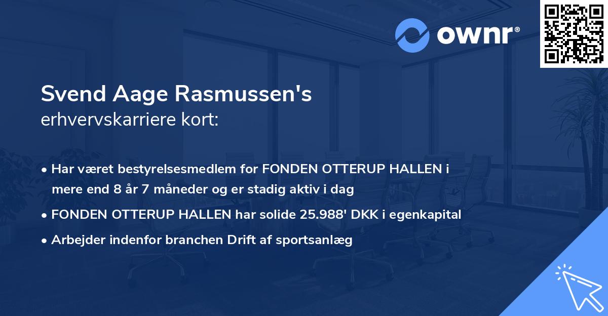 Svend Aage Rasmussen's erhvervskarriere kort