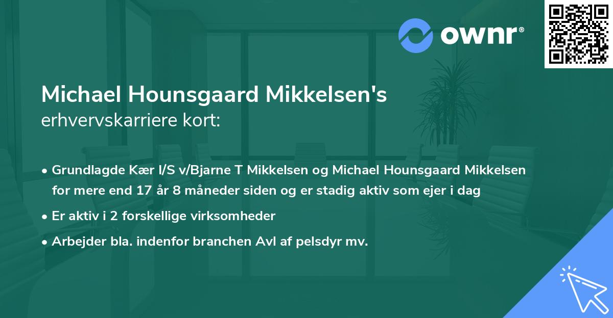 Michael Hounsgaard Mikkelsen's erhvervskarriere kort