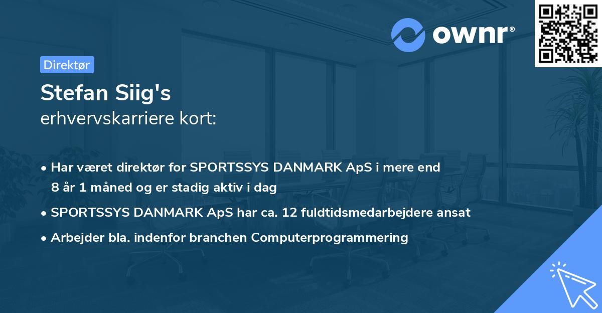 Stefan Siig's erhvervskarriere kort