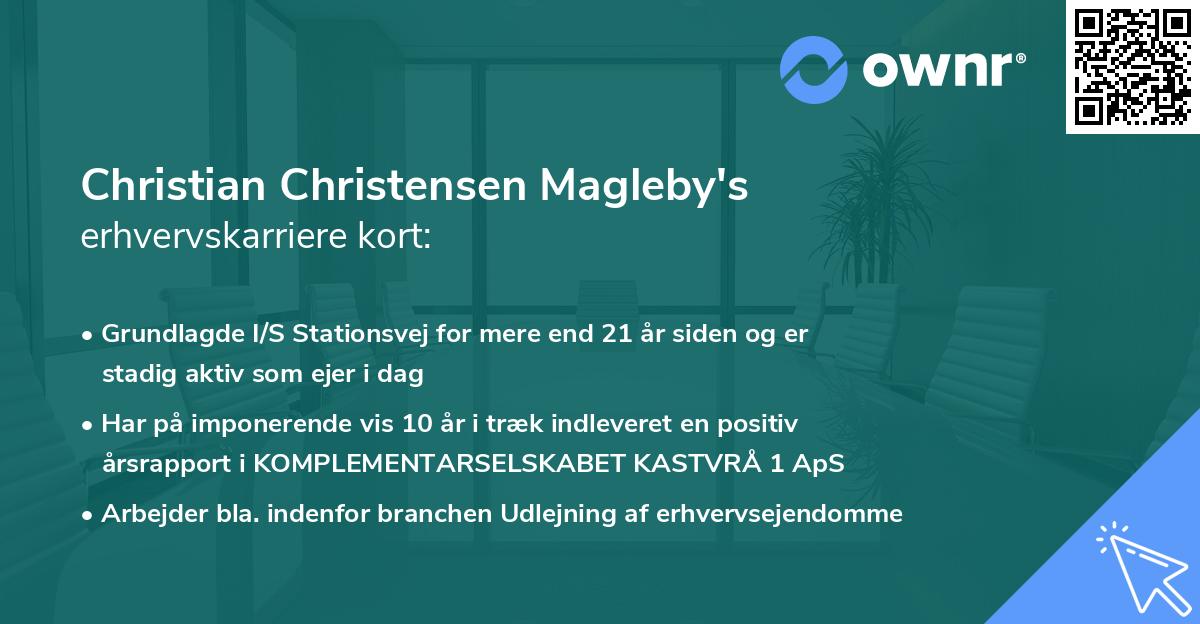 Christian Christensen Magleby's erhvervskarriere kort