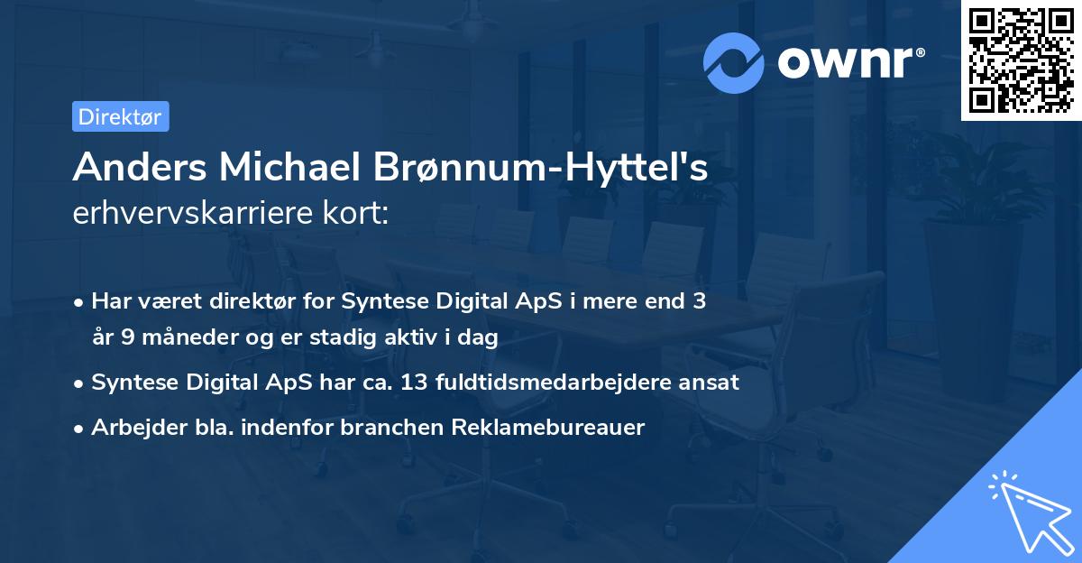 Anders Michael Brønnum-Hyttel's erhvervskarriere kort