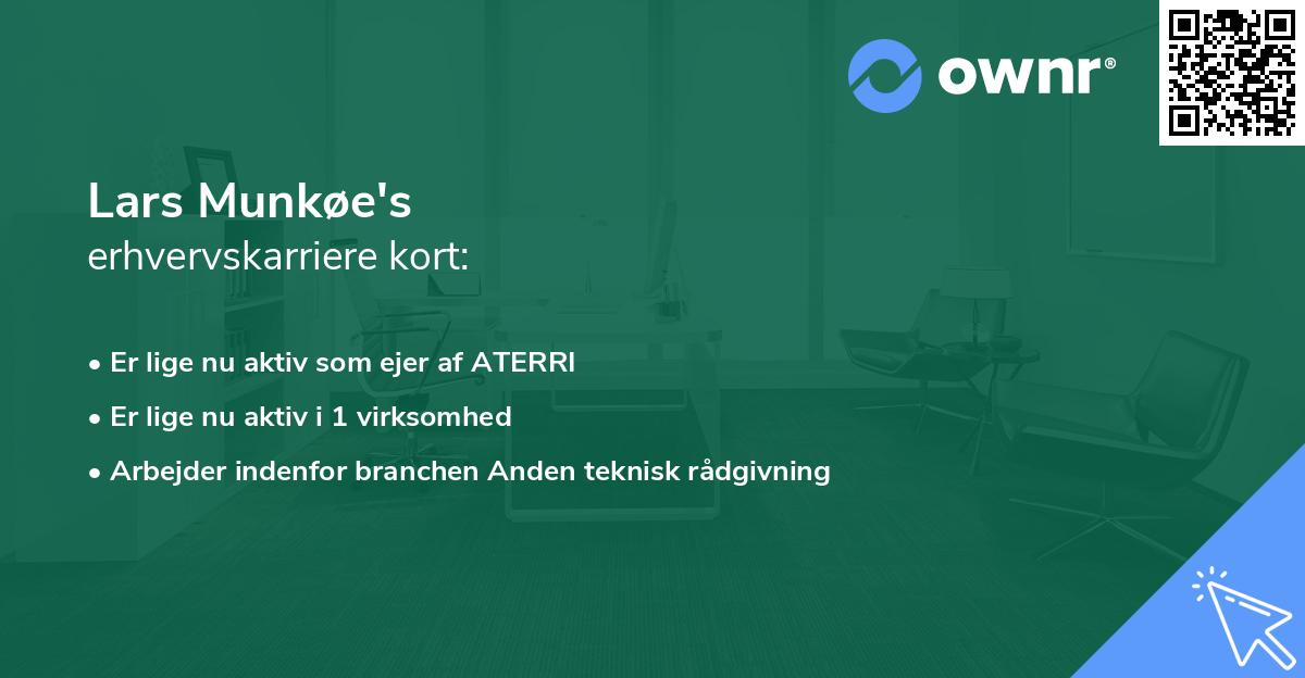 Lars Munkøe's erhvervskarriere kort
