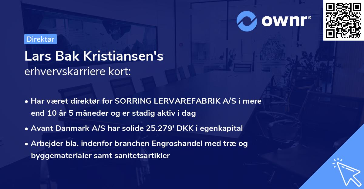 Lars Bak Kristiansen's erhvervskarriere kort