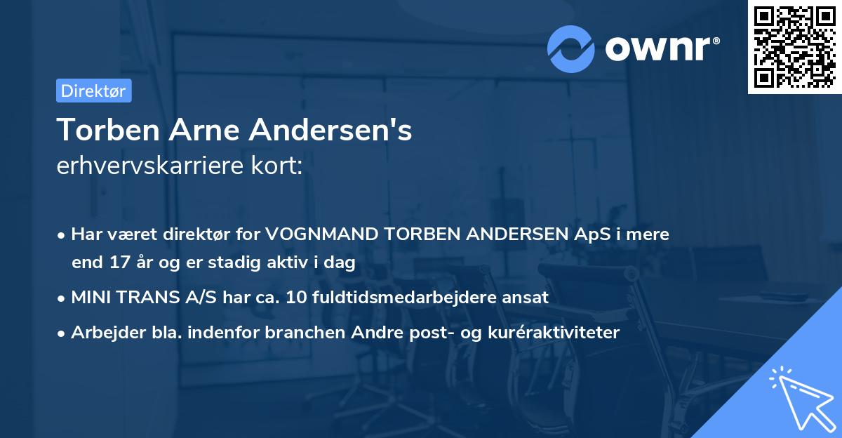 Torben Arne Andersen's erhvervskarriere kort