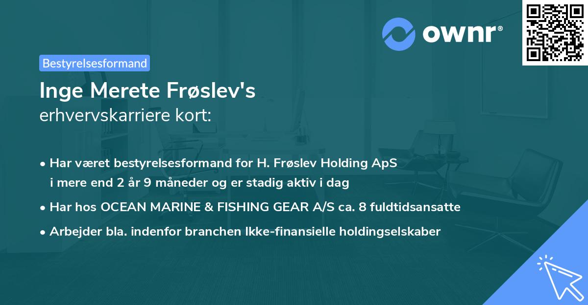 Inge Merete Frøslev's erhvervskarriere kort