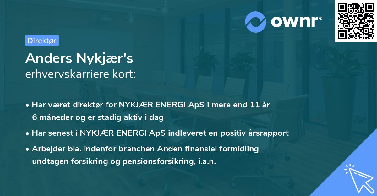 Anders Nykjær's erhvervskarriere kort