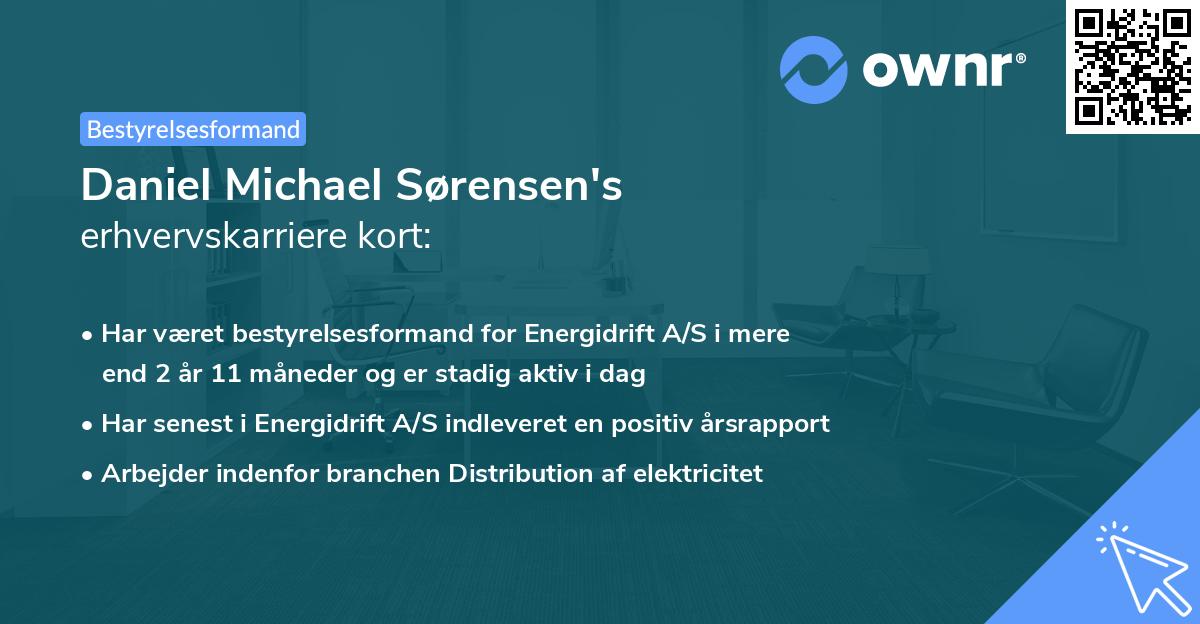 Daniel Michael Sørensen's erhvervskarriere kort