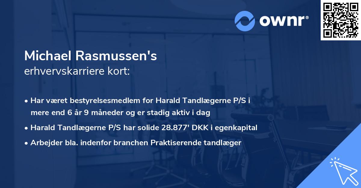 Michael Rasmussen's erhvervskarriere kort