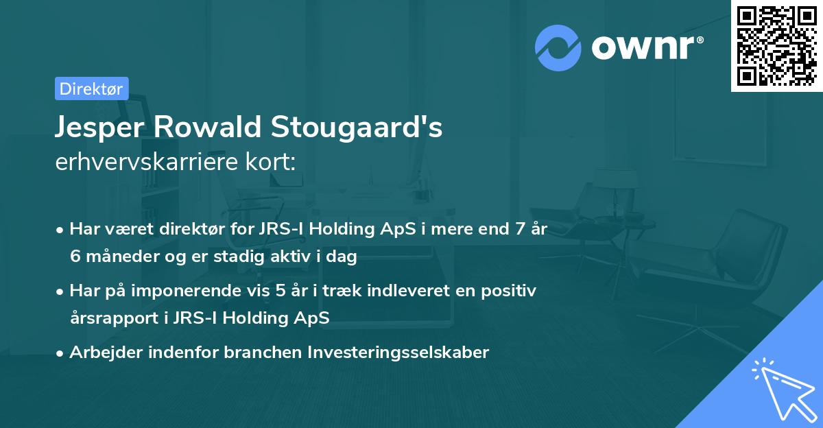 Jesper Rowald Stougaard's erhvervskarriere kort