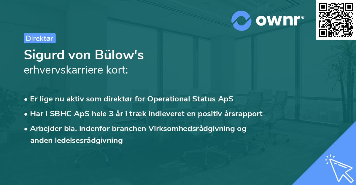 Sigurd von Bülow's erhvervskarriere kort