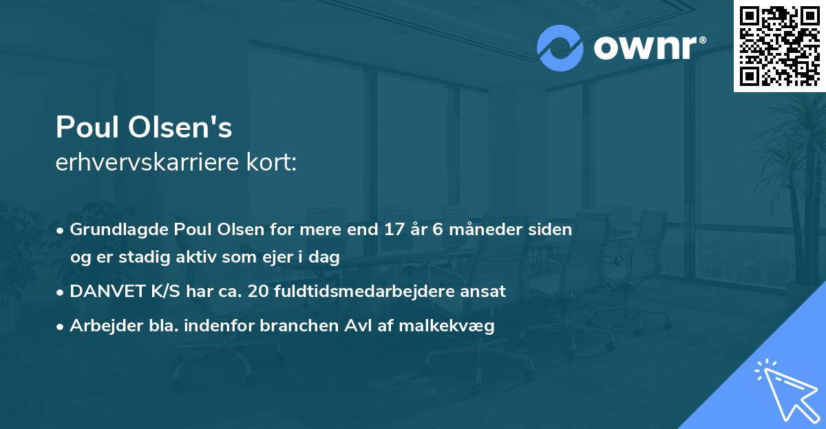 Poul Olsen's erhvervskarriere kort