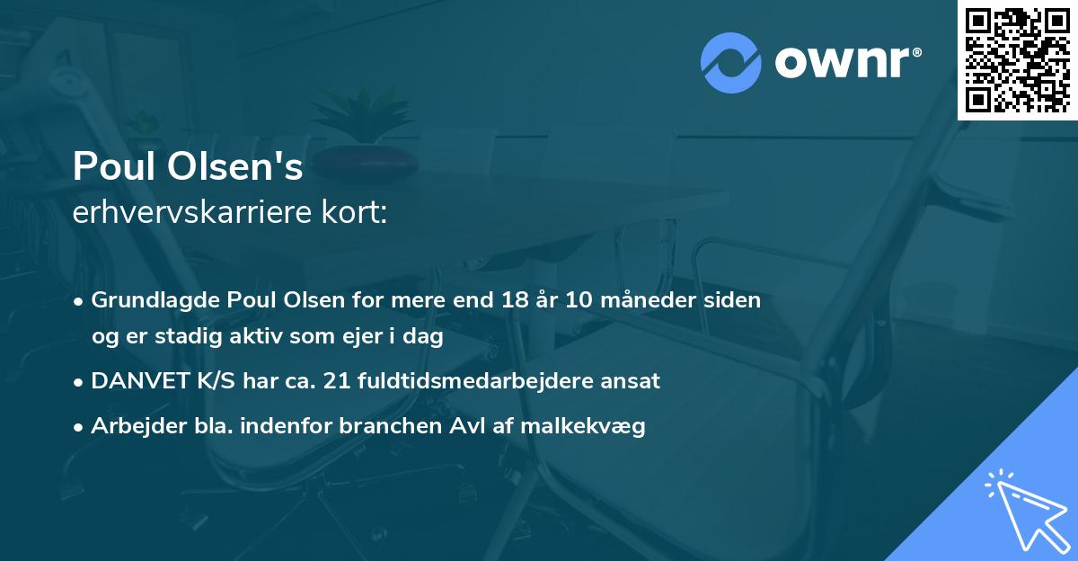 Poul Olsen's erhvervskarriere kort
