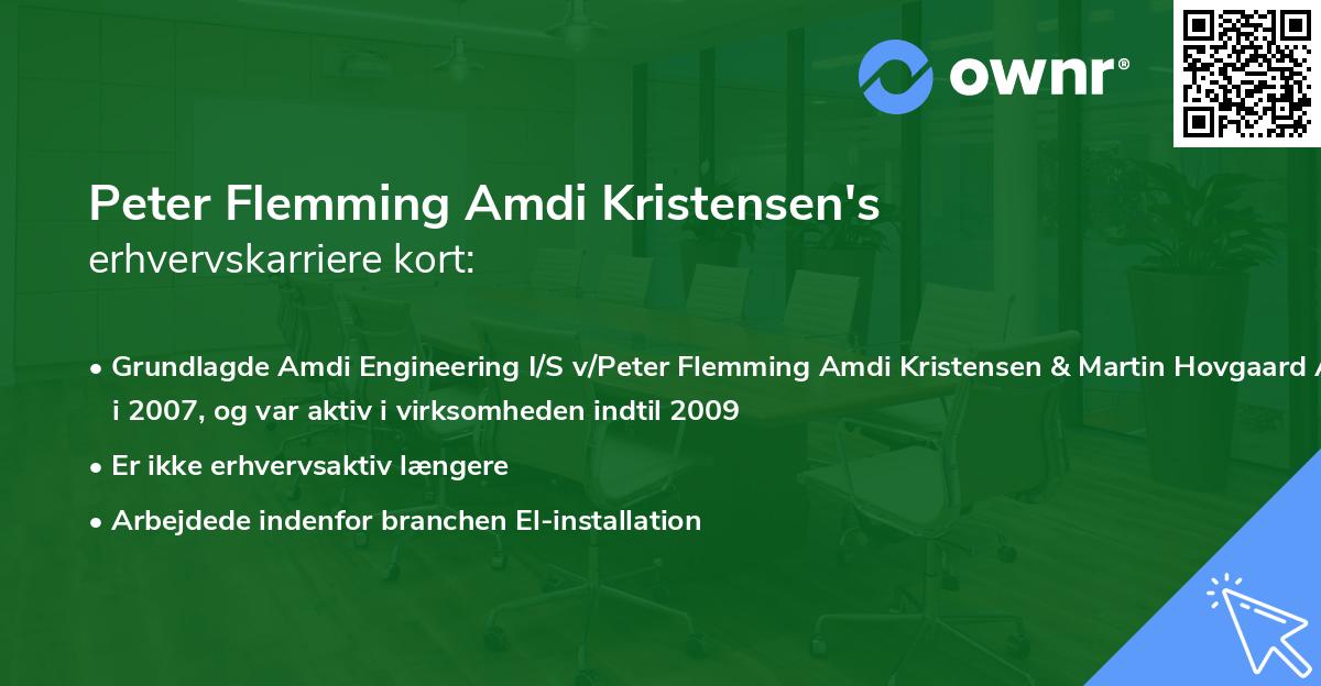 Peter Flemming Amdi Kristensen's erhvervskarriere kort
