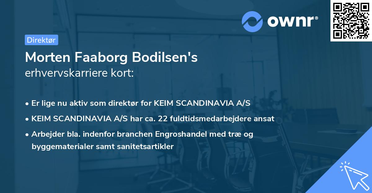 Morten Faaborg Bodilsen's erhvervskarriere kort