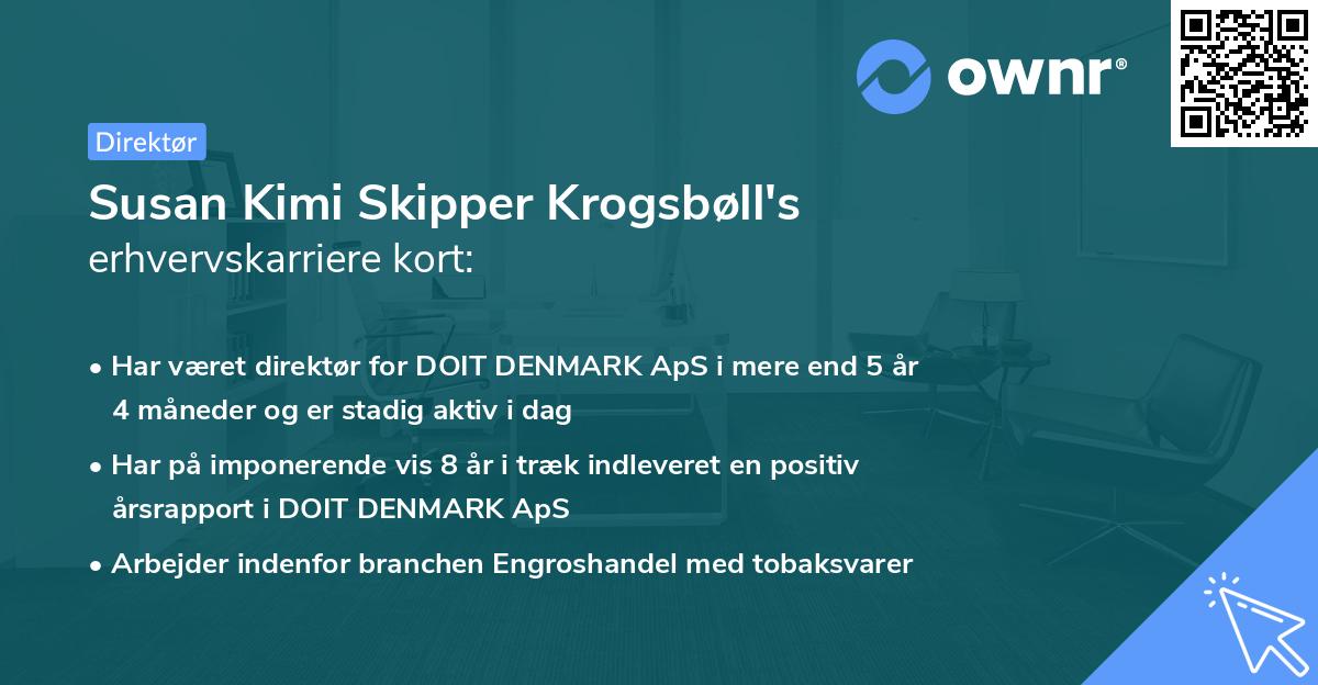 Susan Kimi Skipper Krogsbøll's erhvervskarriere kort