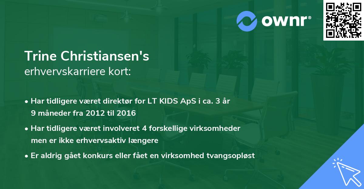 Trine Christiansen's erhvervskarriere kort