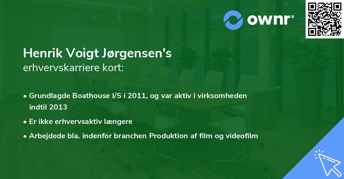 Henrik Voigt Jørgensen's erhvervskarriere kort