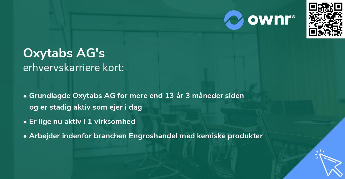 Oxytabs AG's erhvervskarriere kort