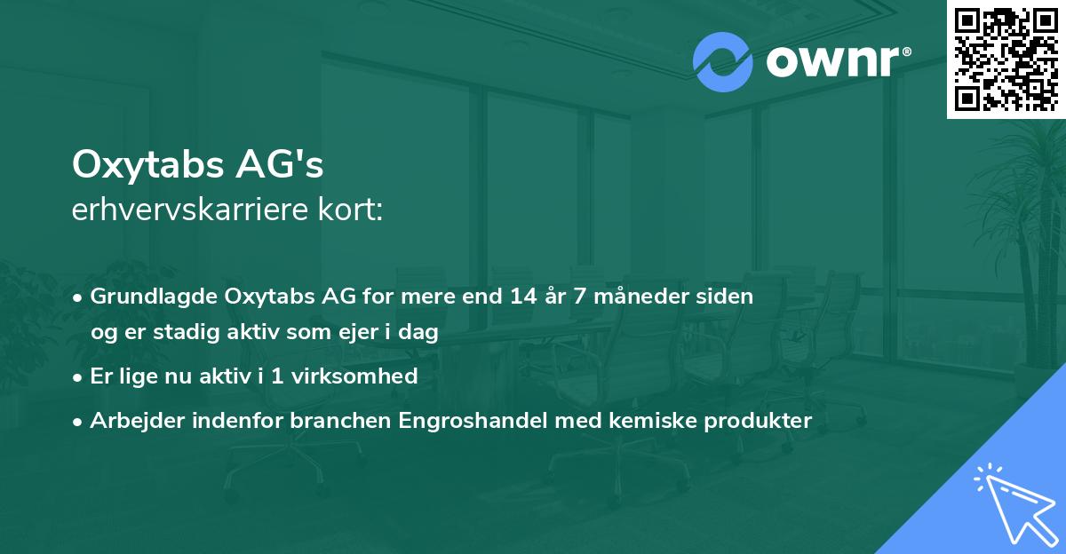 Oxytabs AG's erhvervskarriere kort