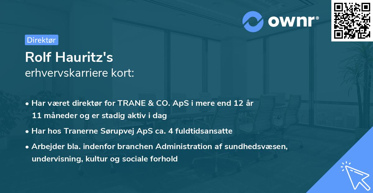 Rolf Hauritz's erhvervskarriere kort