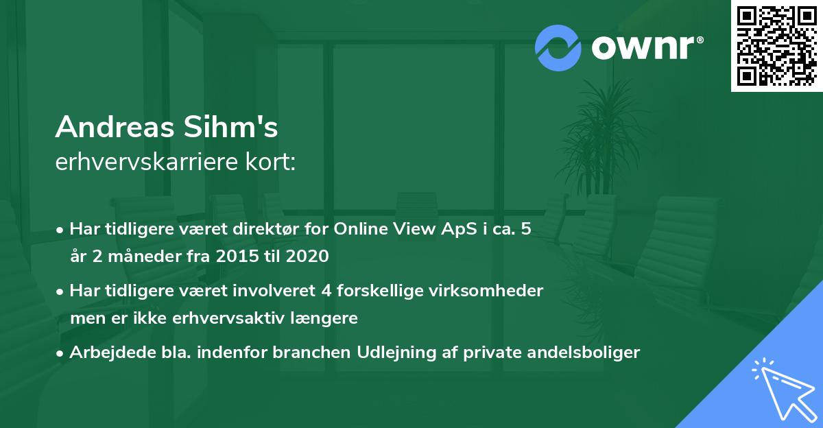 Andreas Sihm's erhvervskarriere kort