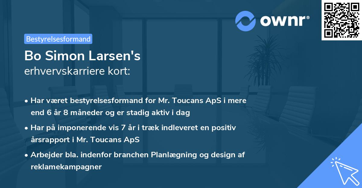Bo Simon Larsen's erhvervskarriere kort